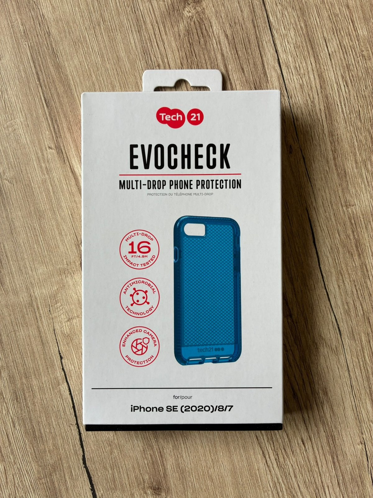 TECH21 EVOCHECK hoesje voor iPhone SE (2020) /8 / 7, IPhone SE (2016), Blauw, Nieuw, Ophalen of Verzenden