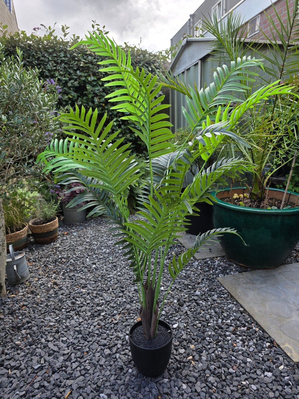 Kunstplant  H125cm groene areca palm, Ophalen, Groen, Onderhoudsvrij, Kunstplant