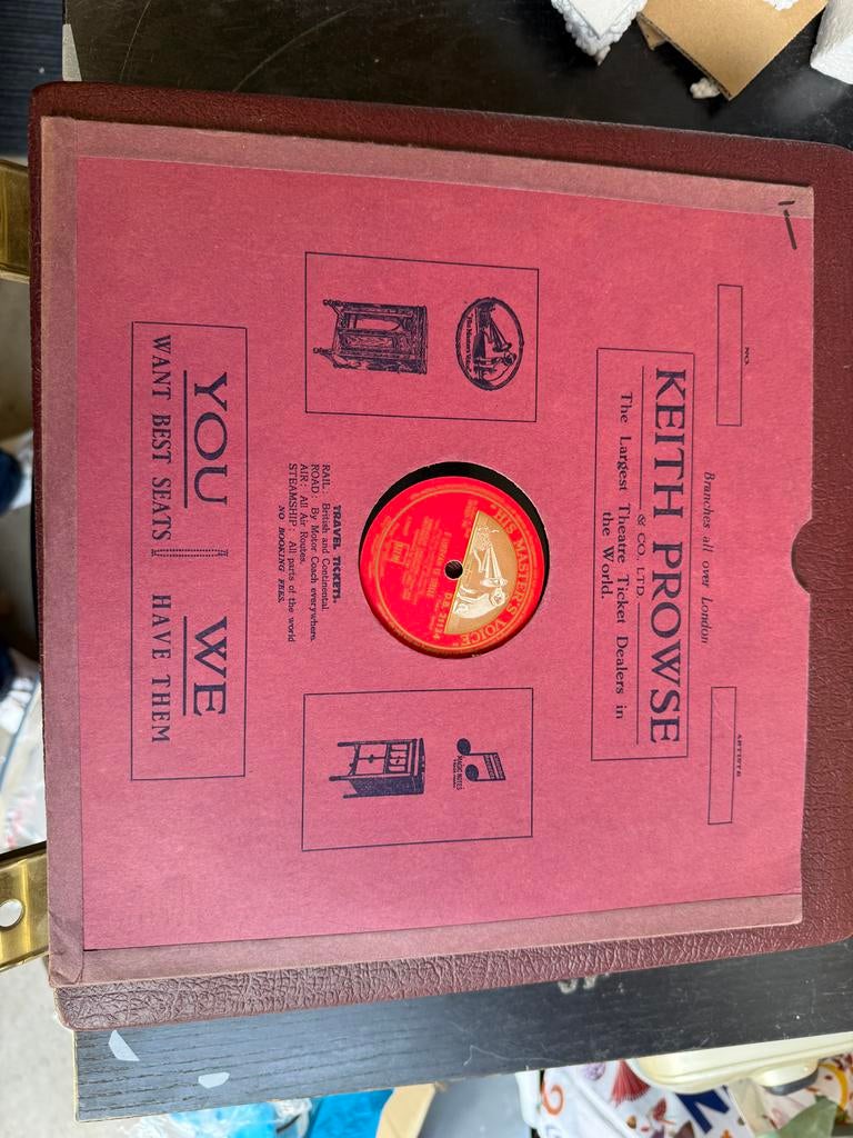 His Master's Voice 78RPM Shellac Collectie met Koffer (20 st, Cd's en Dvd's, Vinyl | Overige Vinyl, Ophalen of Verzenden, Voor 1960