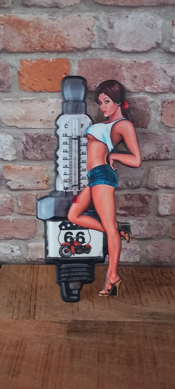 Metalen 39cm Motor Wand Thermometer♥️NIEUW♥️, Huis en Inrichting, Buitenthermometer, 1446dt, Nieuw, Metaal