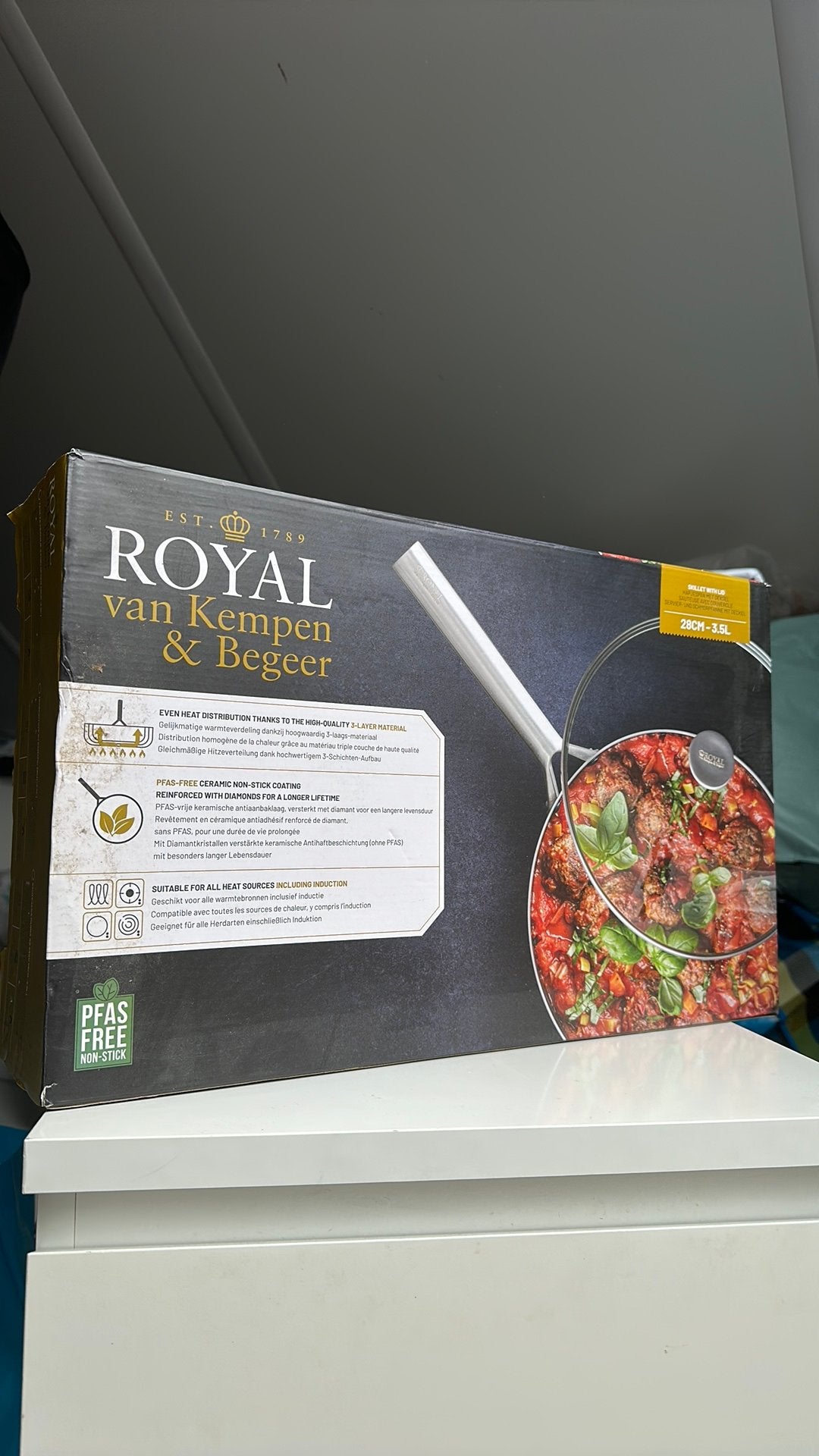Royal van Kempen & Begeer Hapjespan 28 cm pan met deksel, Antiaanbaklaag, Nieuw, Ophalen of Verzenden, Sauteerpan