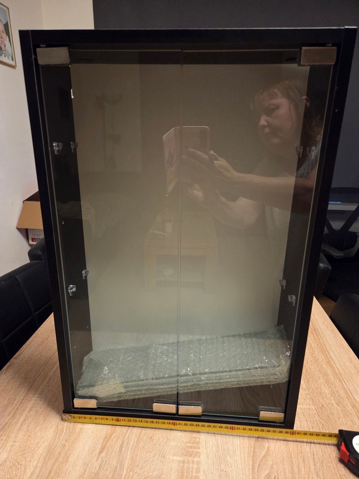 vitrine kastje, Huis en Inrichting, Ophalen, Overige houtsoorten, Zo goed als nieuw, Minder dan 25 cm