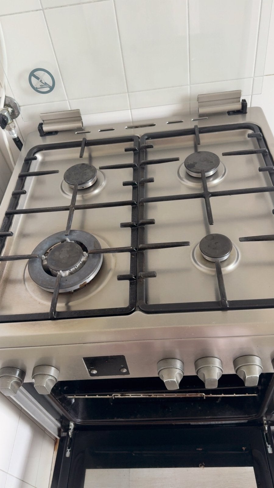Gebruikt gasfornuis met oven - 4 kookzones, Ophalen, Gebruikt, 60 cm of meer, 4 kookzones