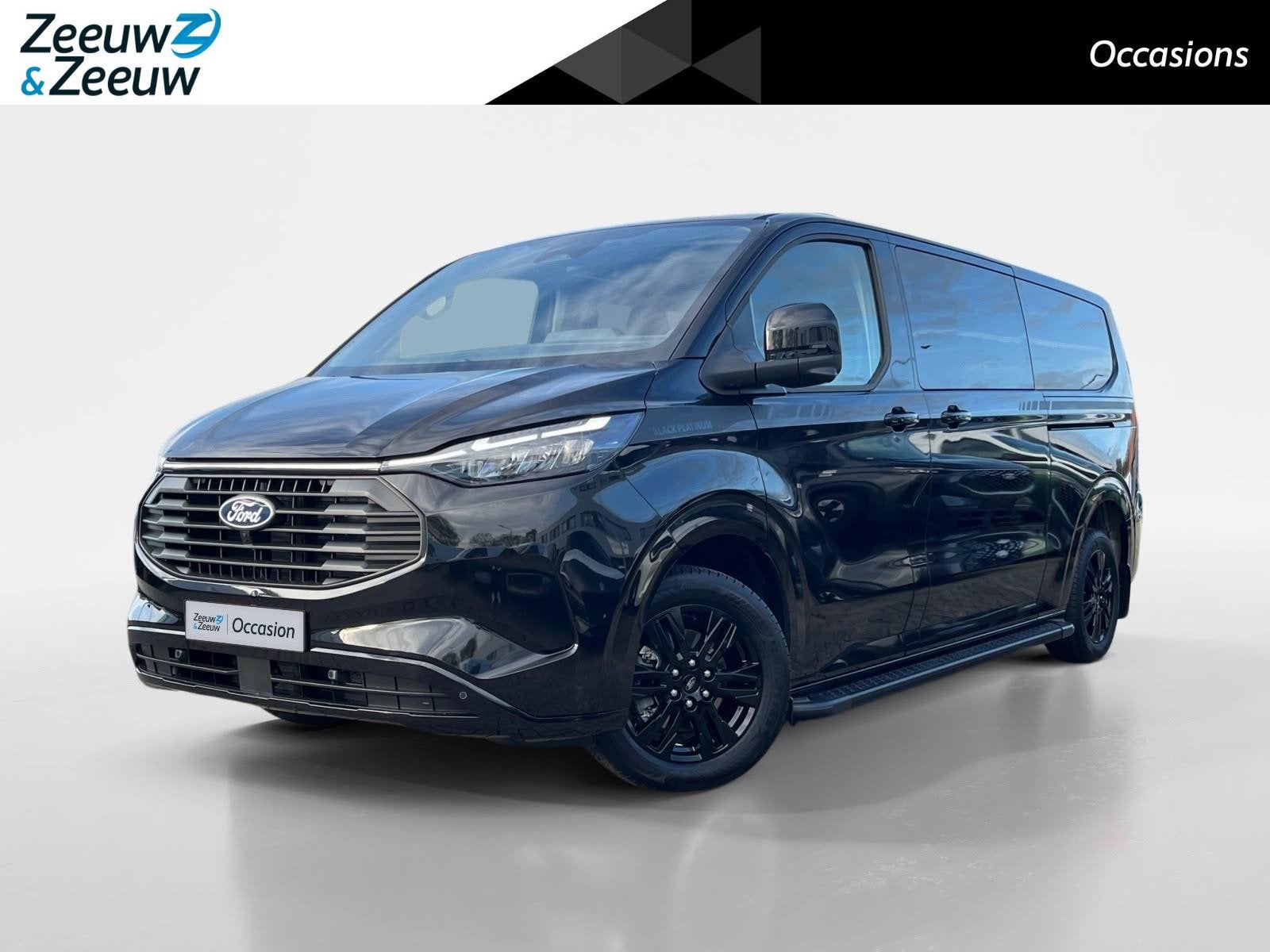 Ford Transit Custom 320 2.5 PHEV L2H1 Black Platinum DC 233, Auto's, 232 pk, 4 cilinders, Met garantie (alle), Zwart