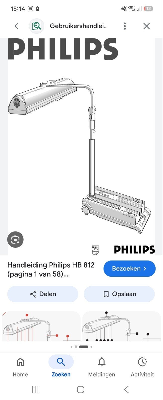 Philips Zonnebank HB 812 - Afhalen, Ophalen, Gebruikt, Zonnebank enkelzijdig, Minder dan 10 lampen