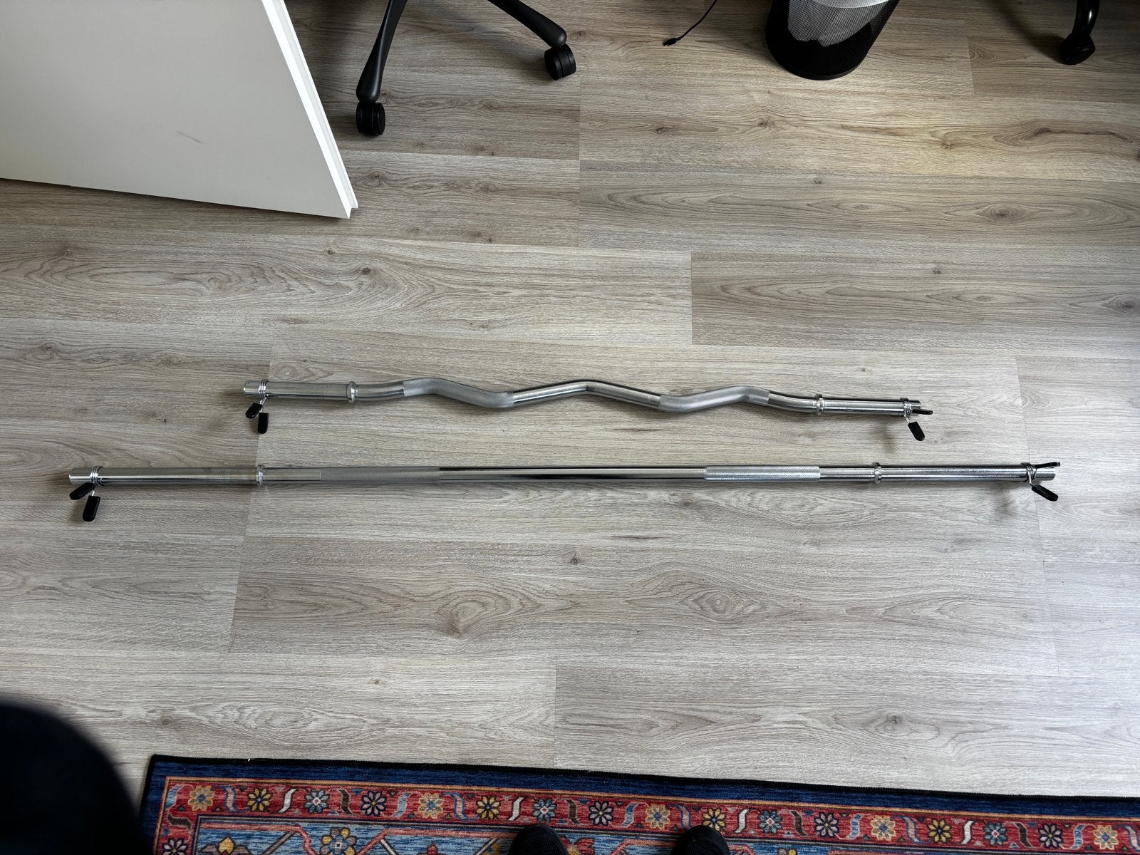 Halterstangen set: rechte en EZ curl stang, Ophalen, Gebruikt, Armen, Halterstangen