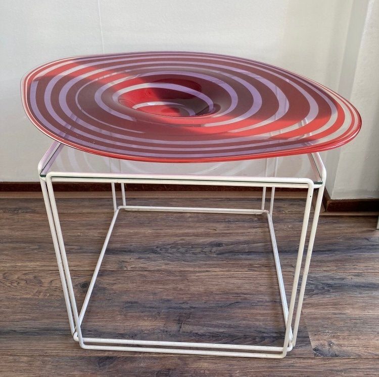 Glazen Schaal  Rood/Paars, Ophalen of Verzenden