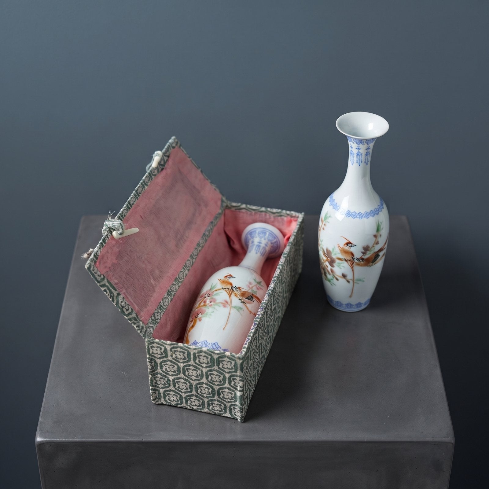Set van 2 Chinese eggshell porseleinen vazen 20cm, Ophalen of Verzenden