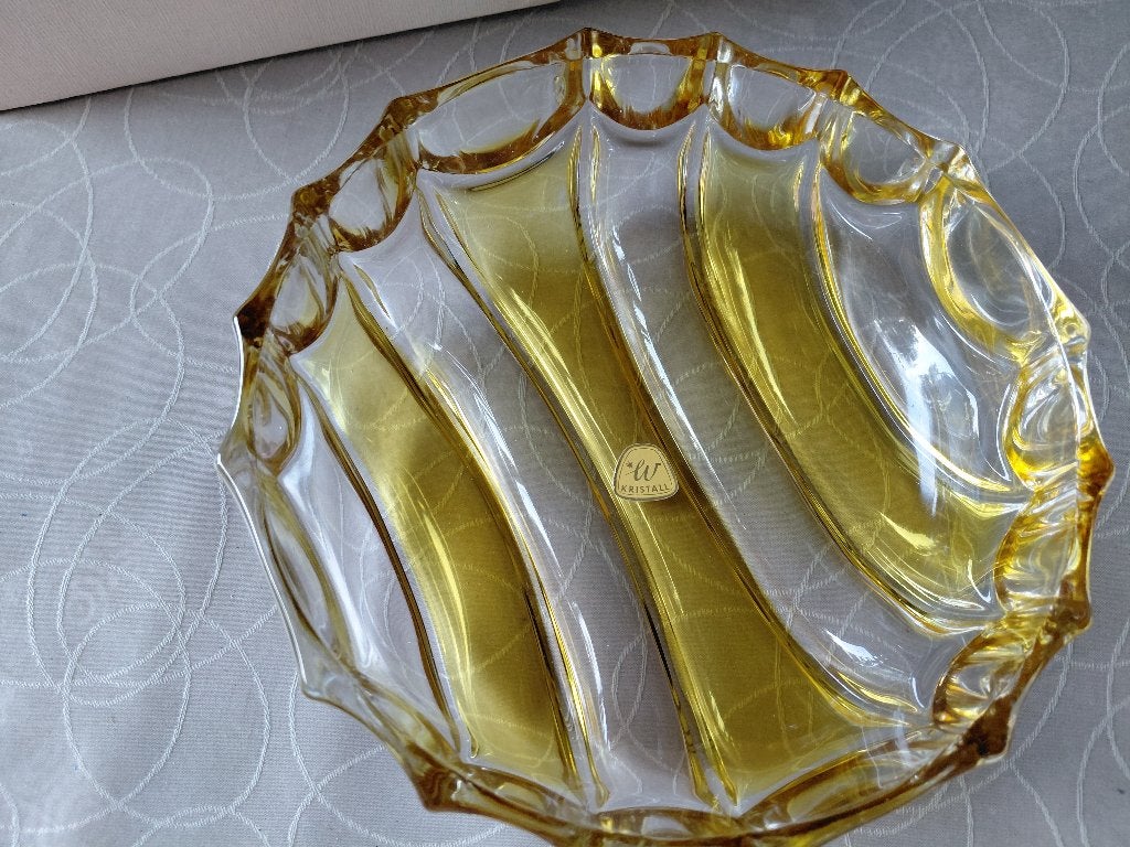 Vintage Walther-glas ronde schaal, Ophalen of Verzenden