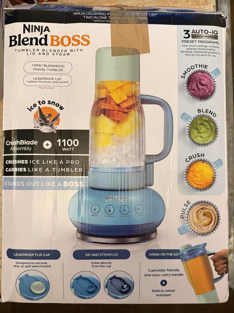 Ninja Blend Boss Tumbler Blender, nieuw & ongebruikt, Witgoed en Apparatuur, Blenders, Nieuw, Blender to go, Ophalen of Verzenden