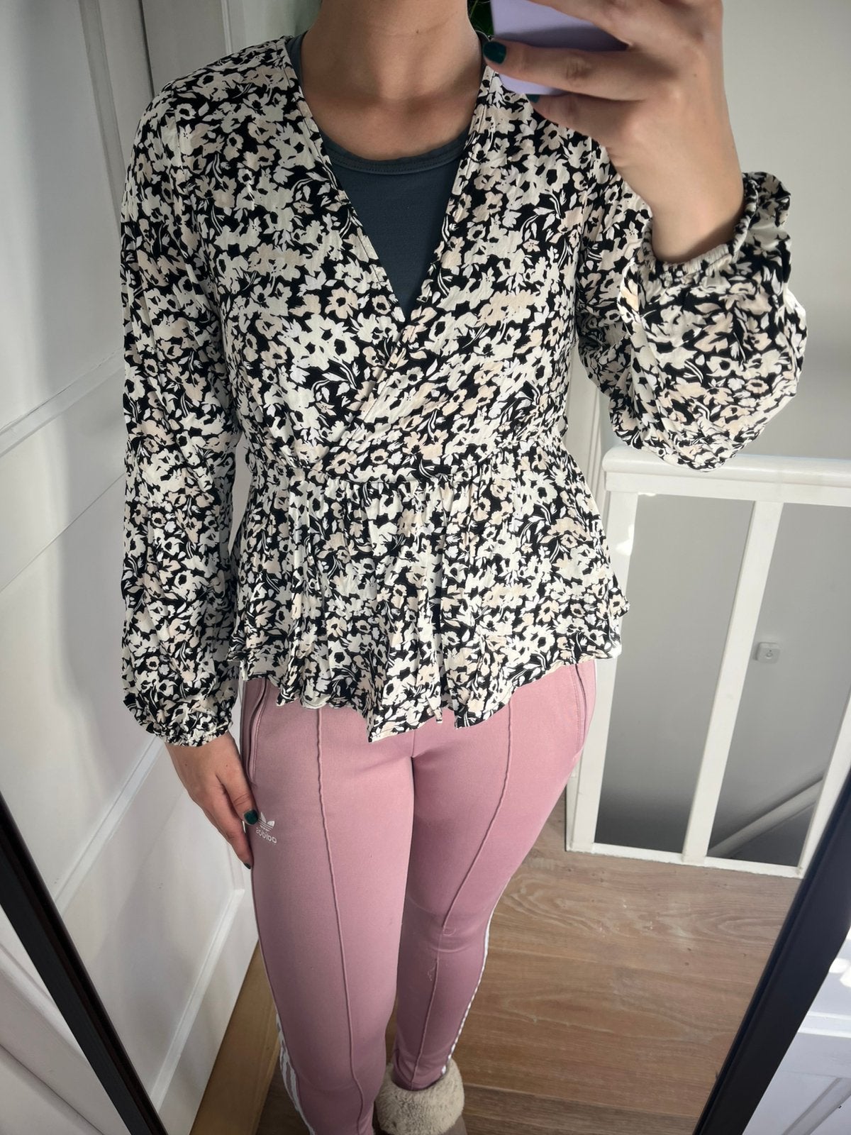 Blouse met print maat S / 36, Ophalen of Verzenden, Zo goed als nieuw, Maat 36 (S), Zwart