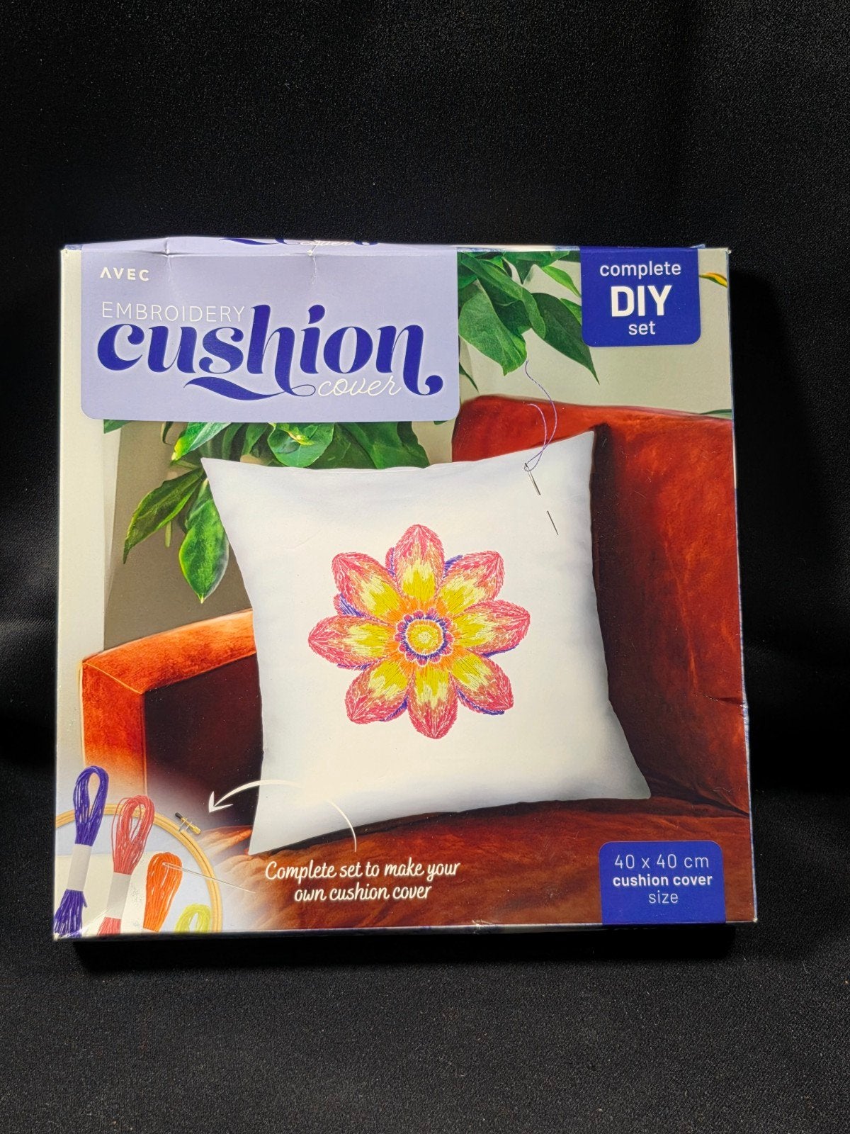 DIY Borduurset Bloemen Kussen 40x40 cm nieuw, Hobby en Vrije tijd, Borduren en Borduurmachines, ., Nieuw, Ophalen of Verzenden