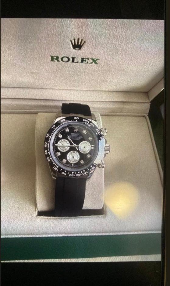 Rolex Daytona 40mm Automatisch Rubberen Band, Polshorloge, Kunststof, Ophalen of Verzenden, Zo goed als nieuw