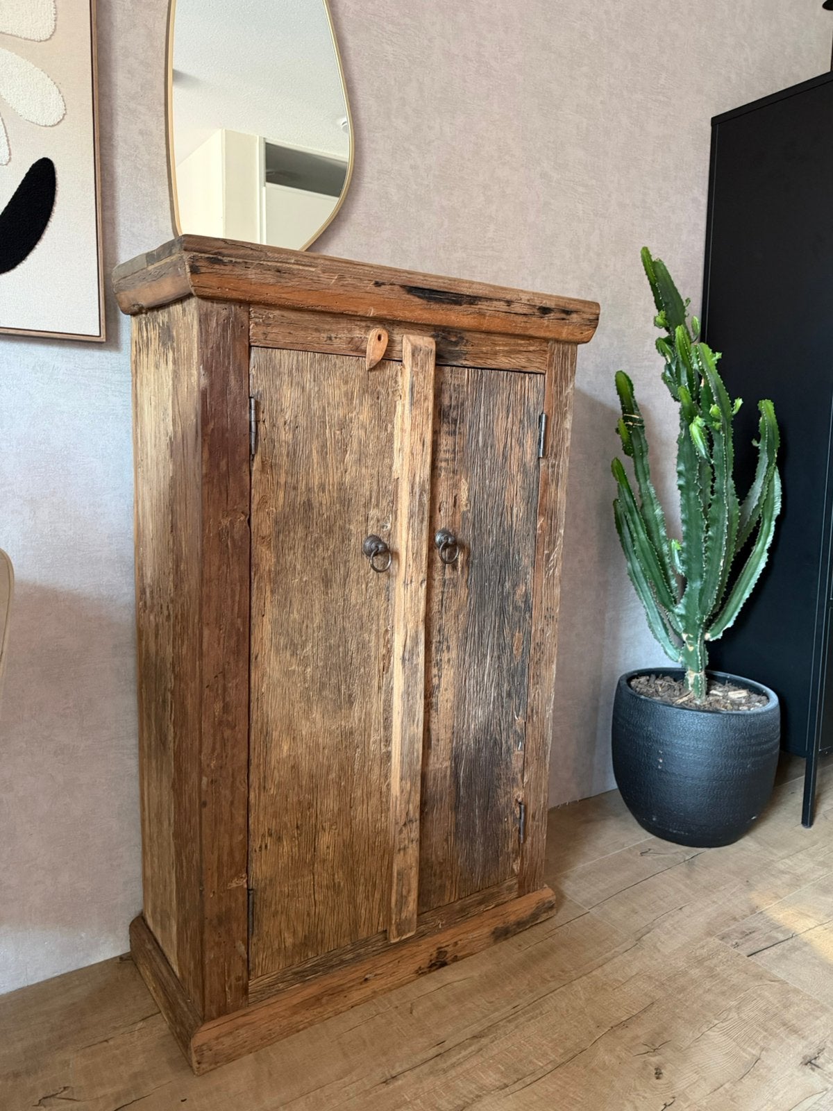 Robuste houtkast truckwood (zwaar), Huis en Inrichting, Ophalen, Zo goed als nieuw, 25 tot 50 cm, 50 tot 100 cm