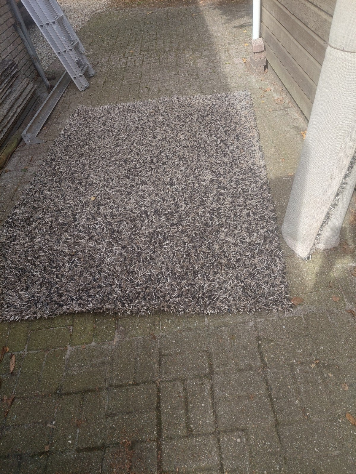 Twee stuks Brinker Carpets vloerkleed, grijs/zwart, 170x230, Shaggy, Gebruikt, 150 tot 200 cm, 200 cm of meer