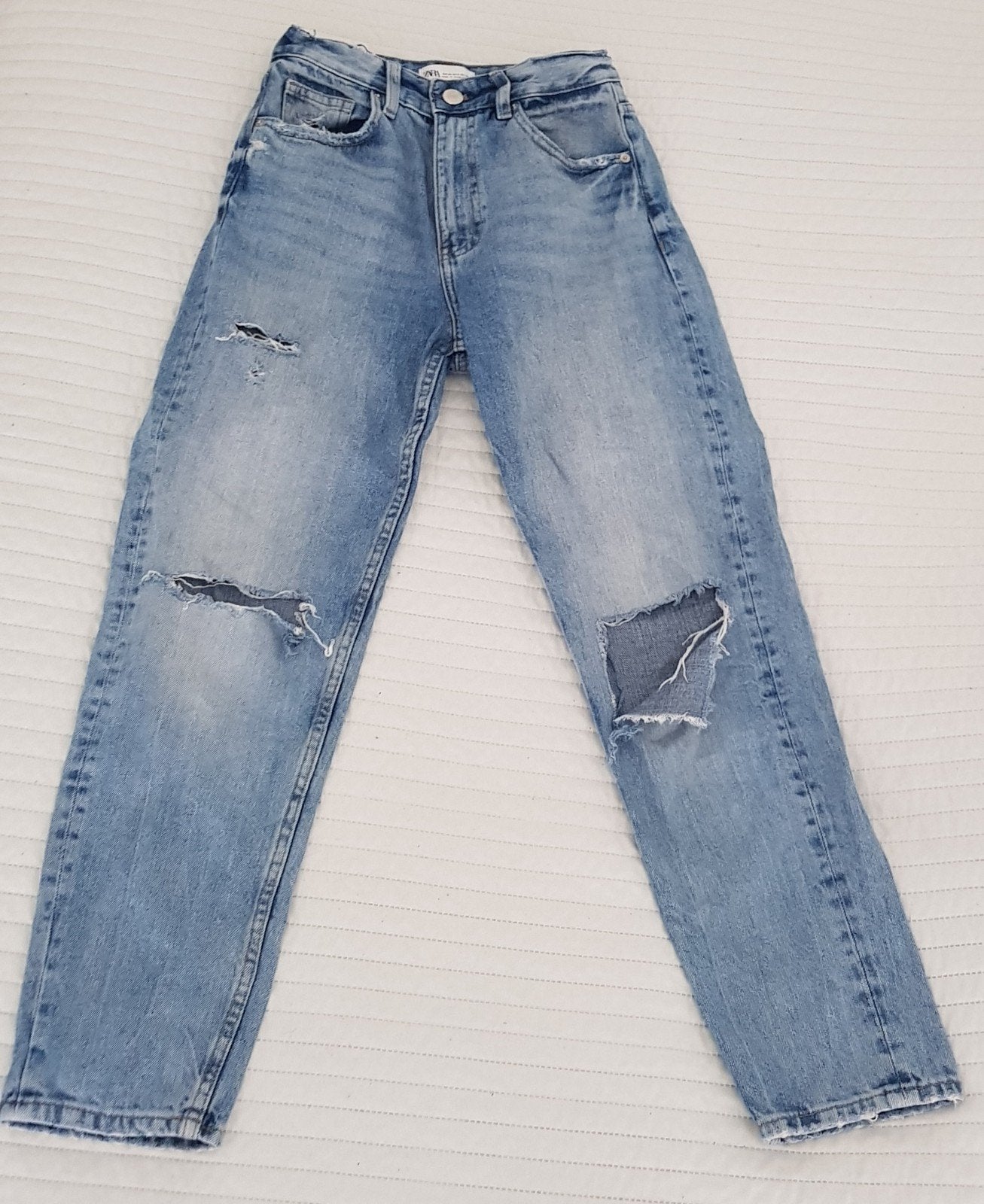 Zara boyfriend spijkerbroek maat 34 xs blauw jeans broeken, Zara, Zo goed als nieuw, W27 (confectie 34) of kleiner, Verzenden