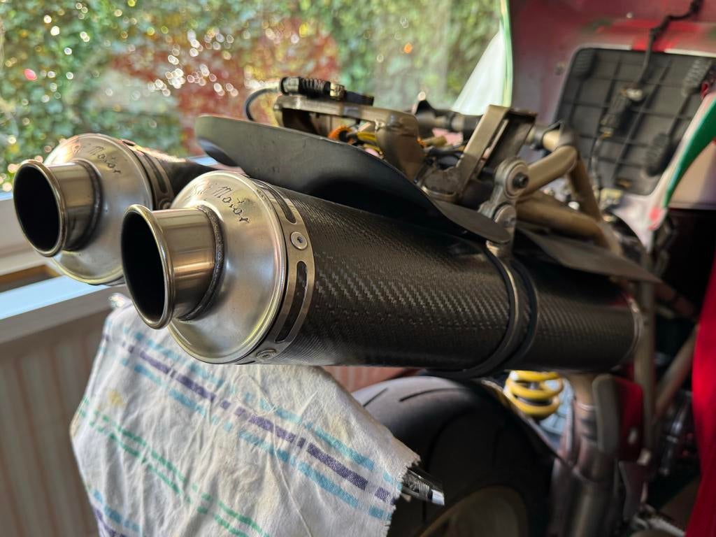 Ducati 748/916/996 Carbon Silmotor einddempers voor, Ophalen of Verzenden, Gebruikt