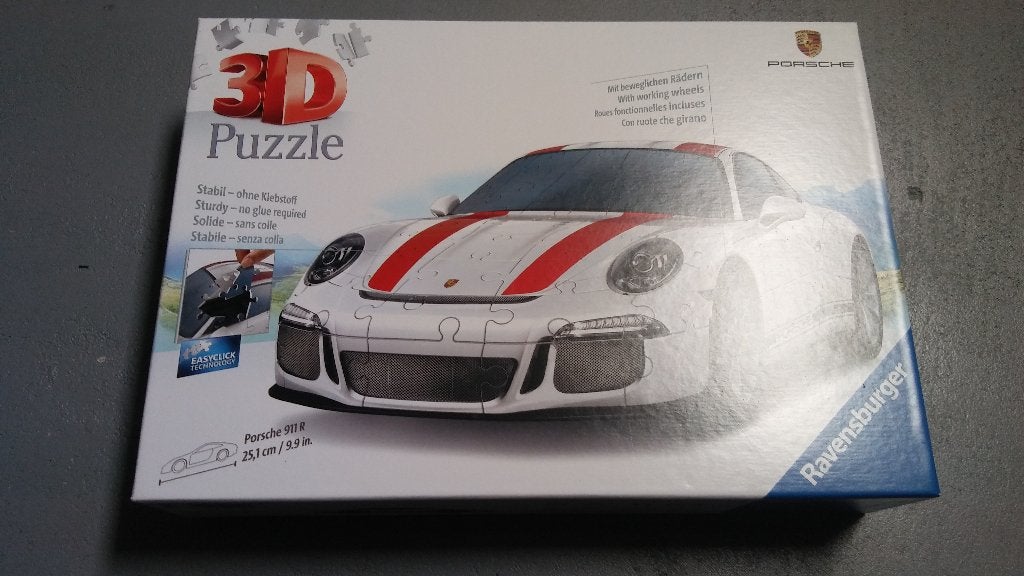 Ravensburger Porsche 911R 3D Puzzel 108 stukjes, Ophalen of Verzenden, Minder dan 500 stukjes, Zo goed als nieuw, Rubik's of 3D-puzzel
