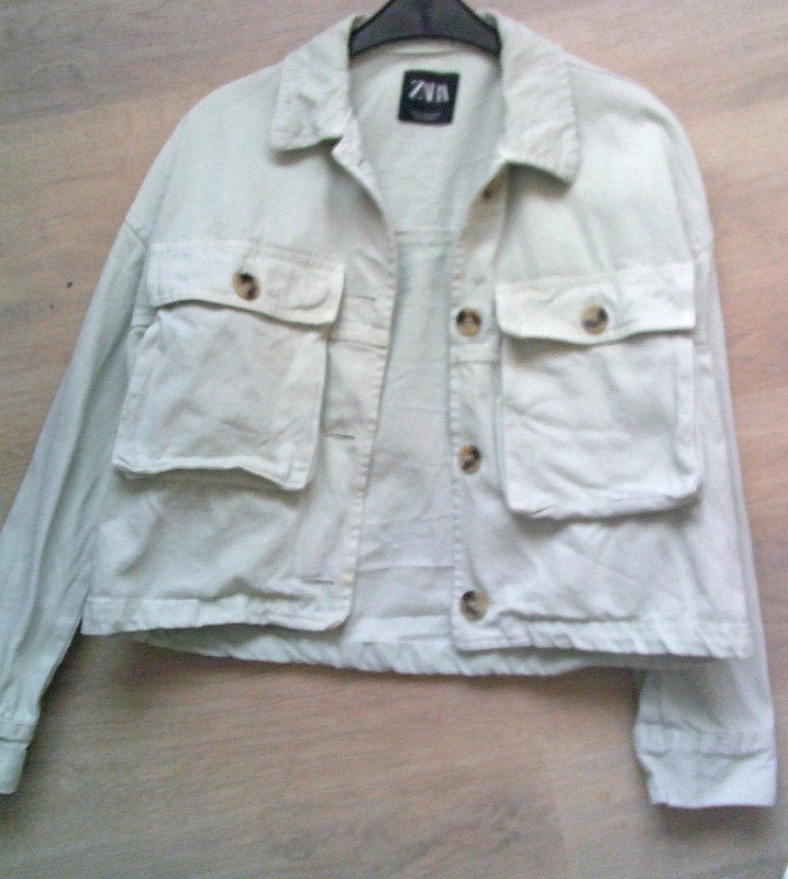 ZARA OVERSIZED lichtgroen kort spijkerjack maat S, Verzenden, Zara, Maat 36 (S), Gedragen