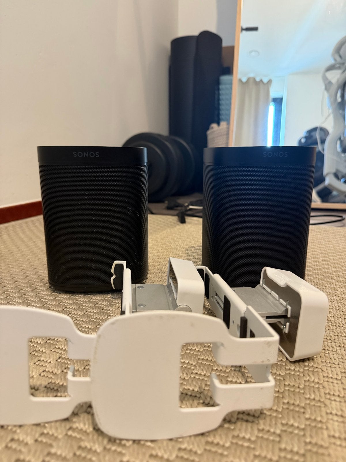 Sonos One SL set met muurbeugels, Slimme speaker, Gebruikt, Inclusief muurbeugels, Ophalen of Verzenden
