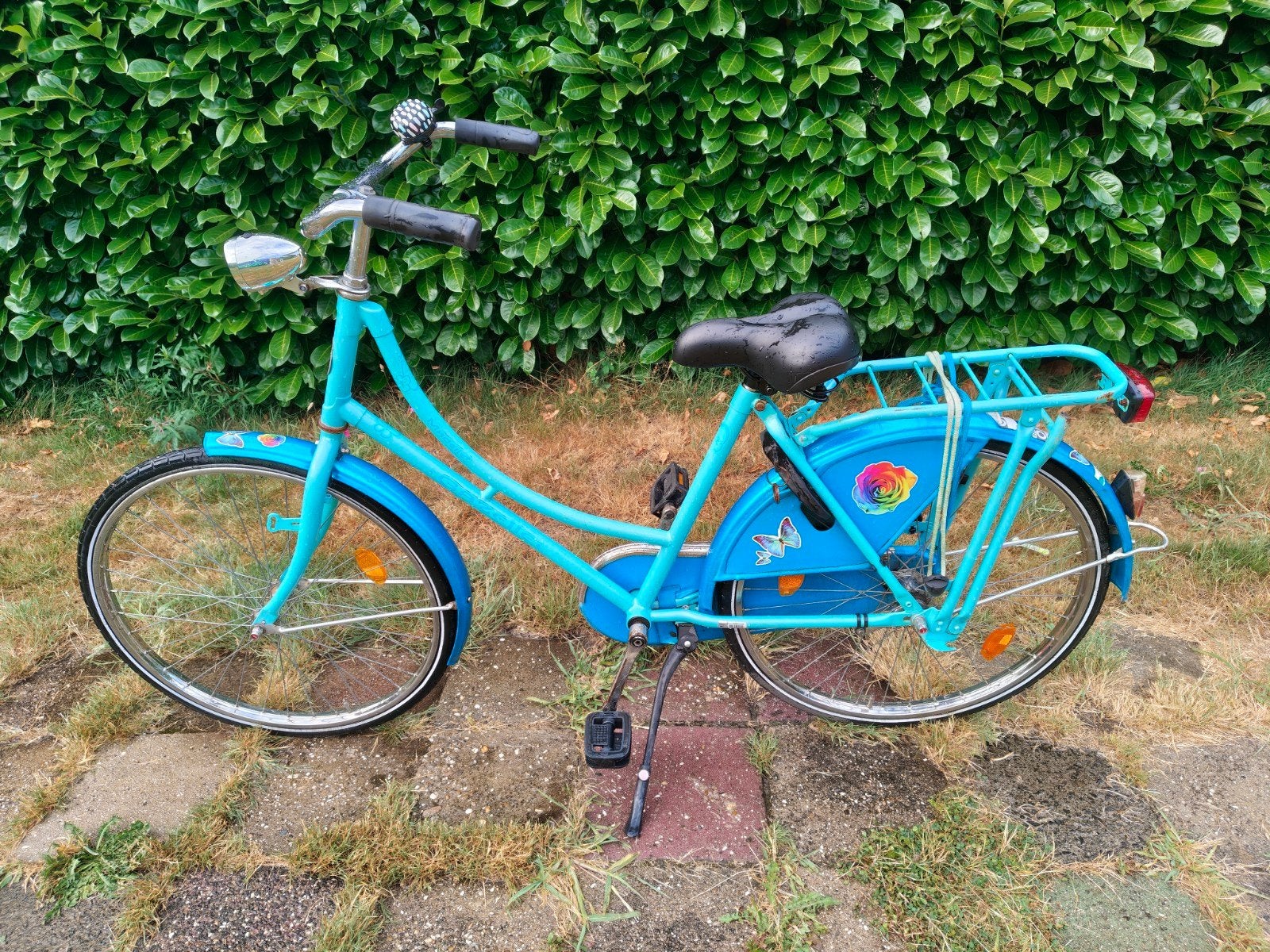 Gazelle madelief Kinderfiets 24 inch - Blauw met vlinderdeta, Fietsen en Brommers, Fietsen | Meisjes, Ophalen, Terugtraprem, Onbekend