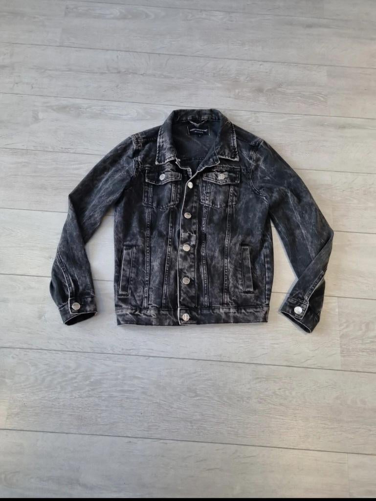 GOODFORNOTHING Zwart Witte Denim Jas Maat S, Zwart, Ophalen of Verzenden, Zo goed als nieuw, GOODFORNOTHING
