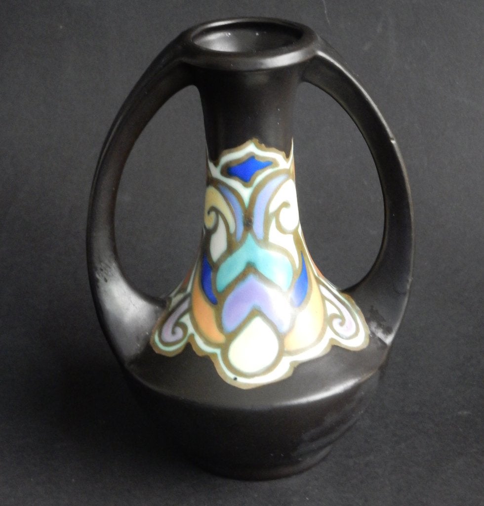 Art deco plateel vaas Ceramique Montoise Bergen  1930, Antiek en Kunst, Antiek | Keramiek en Aardewerk, Ophalen of Verzenden