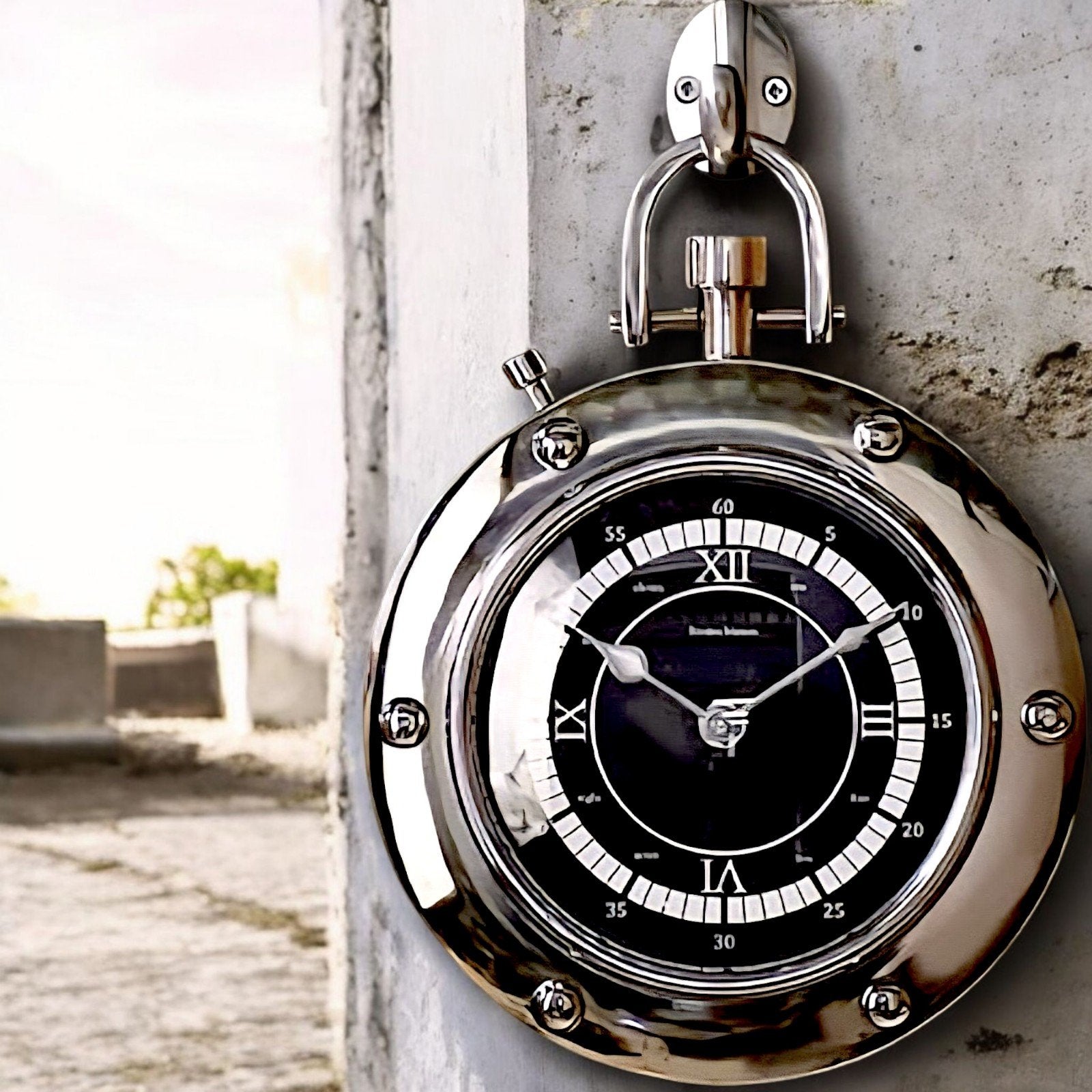 Rivièra maison 1948 RM clock silver, Huis en Inrichting, Woonaccessoires | Klokken, Ophalen, Nieuw, Wandklok