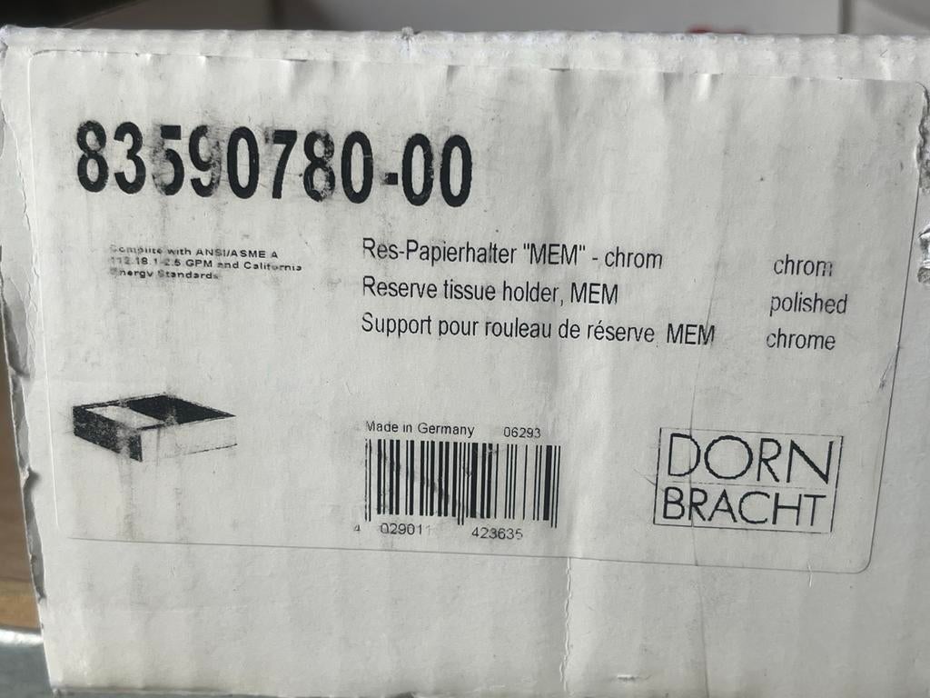 Dorn Bracht Reserve Toiletpapier Houder Chroom, Huis en Inrichting, Badkamer | Badtextiel en Accessoires, Ophalen of Verzenden