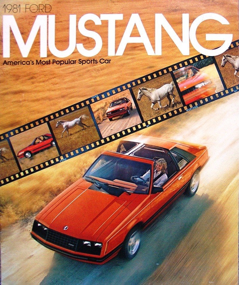 Ford Mustang 1981 brochure USA, Verzenden, Zo goed als nieuw, Ford