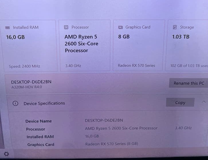 Gaming PC - AMD Ryzen 5 2600, Radeon RX 570, 16GB RAM, Gebruikt, HDD, Ophalen of Verzenden, Gaming