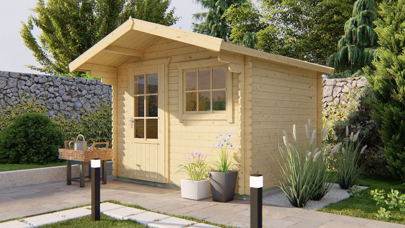Blokhut Tuinhuis Berging Bjorn 300 x 260 cm inclusief luifel, Ophalen of Verzenden, Nieuw, 250 cm of meer, Planken