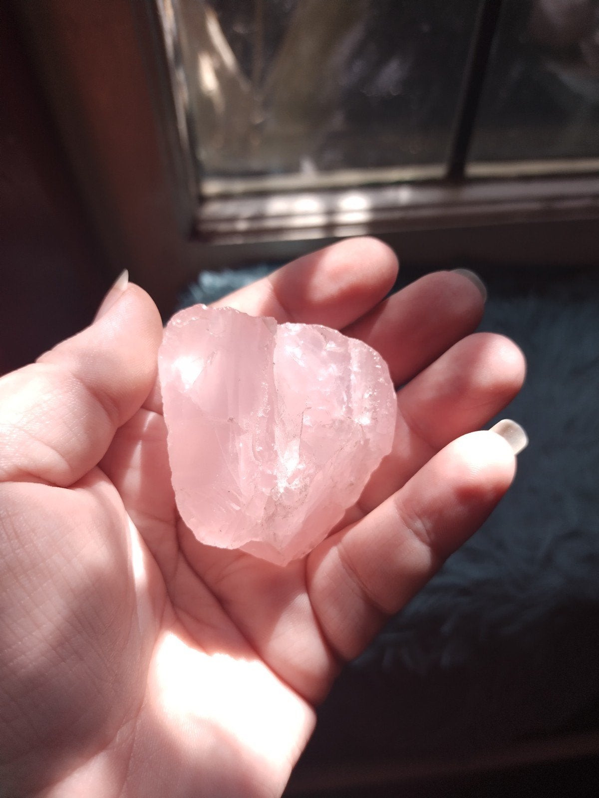 Ruwe Rozenkwarts Kristal -  circa 90 gram, Ophalen of Verzenden, Gebruikt