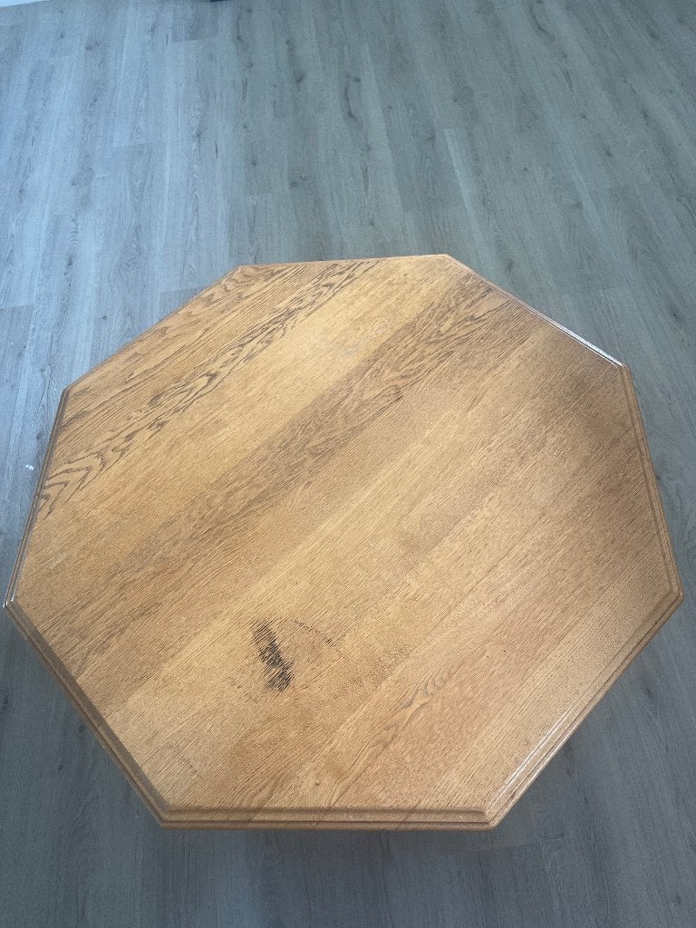 Eikenhouten salon tafel, Ophalen, 100 tot 150 cm, Eikenhout, 50 tot 100 cm