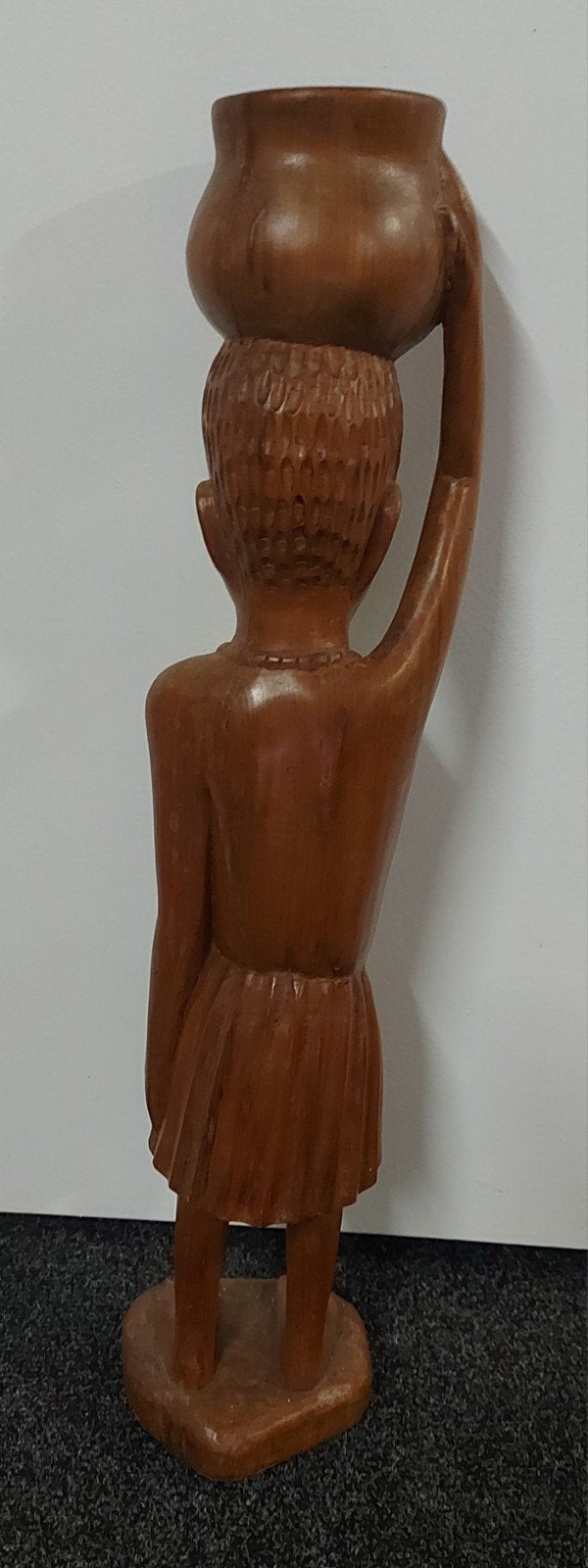 Houten beeld, Antiek en Kunst, Houtsnijwerk, Handgemaakt, Hout, Bruin