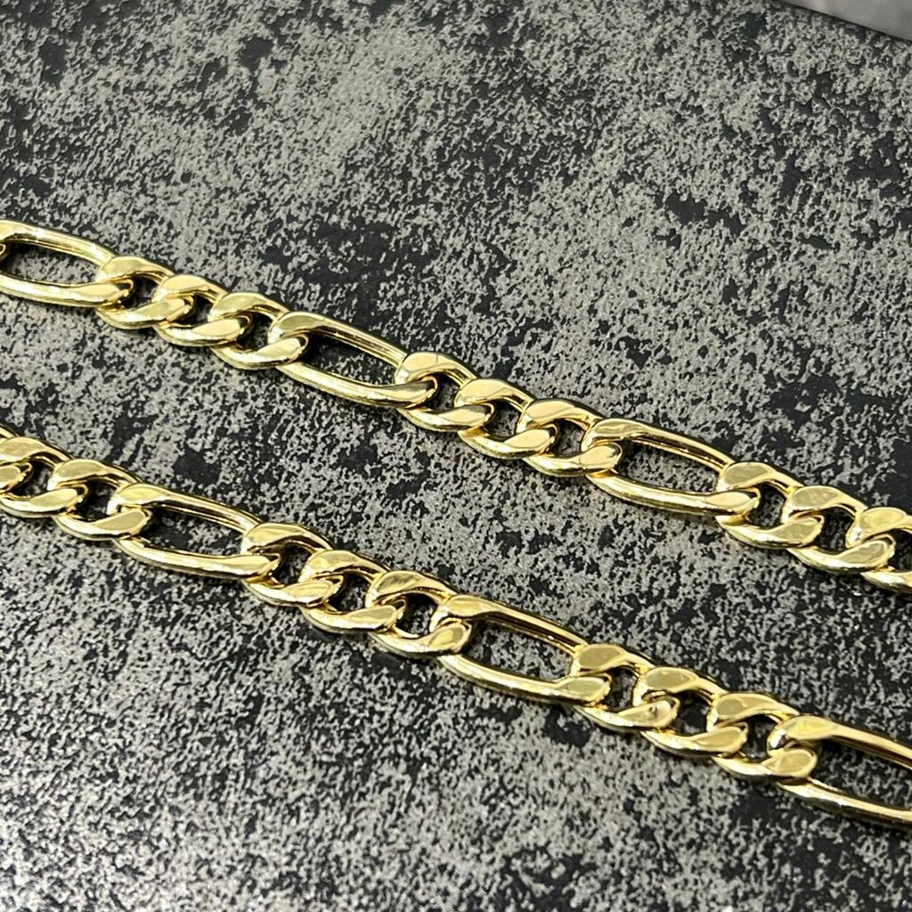 14 karaat gouden ketting figaro schakel nieuw, Ophalen of Verzenden, Nieuw, Goud