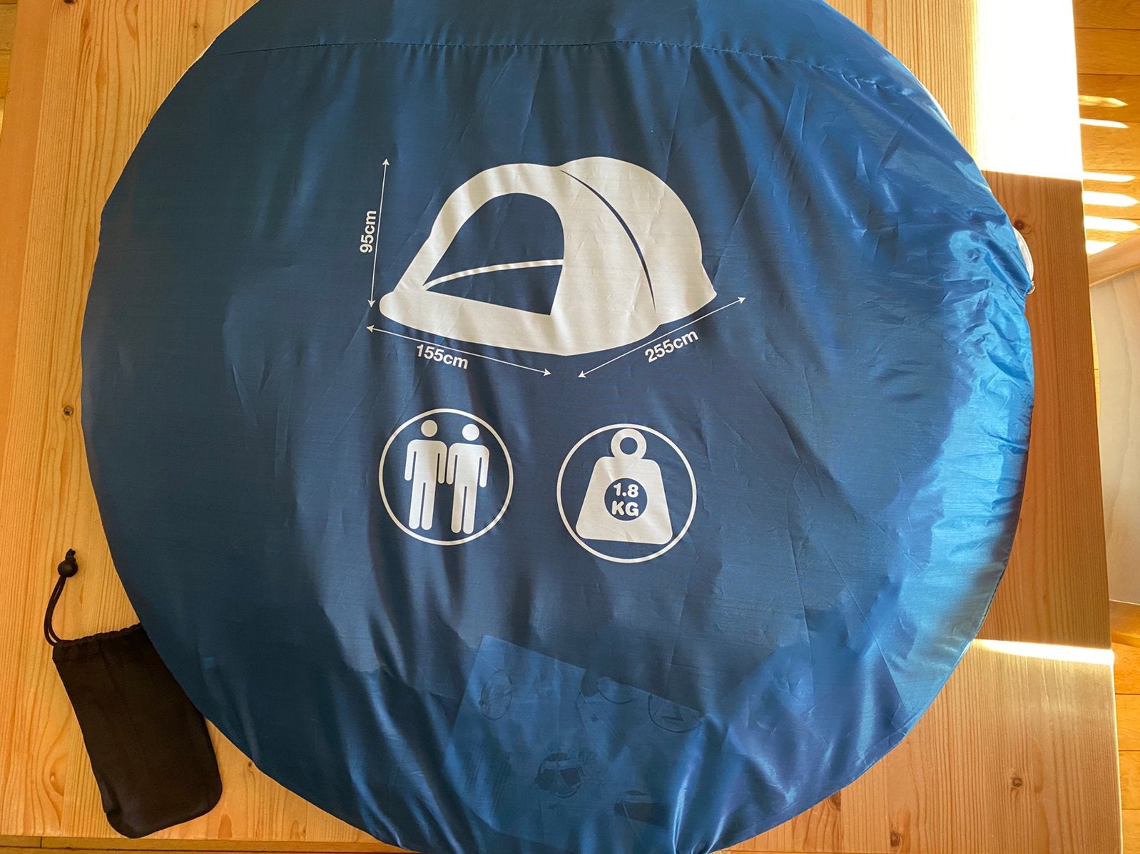 Pop-up tent 2 personen, Dunlop, blauw, 2026, Caravans en Kamperen, Ophalen, Zo goed als nieuw, Tot en met 2