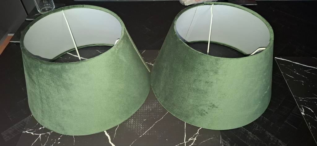 Groene lampenkappen, 30 cm doorsnede, Huis en Inrichting, Lampen | Lampenkappen, Ophalen, 25 tot 50 cm, Modern, Sfeervol, Rond