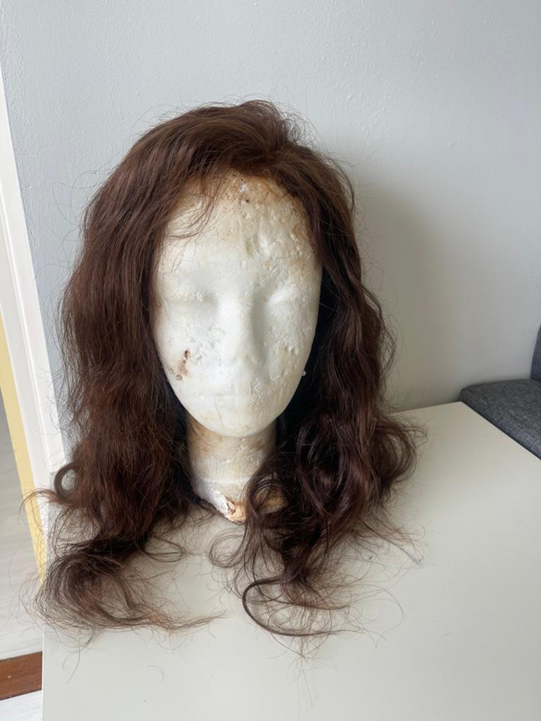 Human hair lace wig, Ophalen of Verzenden, Zo goed als nieuw, Pruik of Haarverlenging