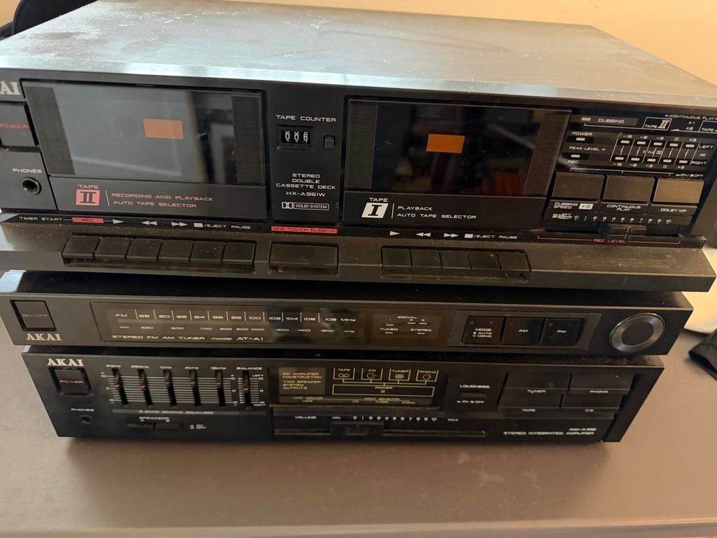Akai stereotoren met speakers, Ophalen, Gebruikt, Cassettedeck, Losse componenten
