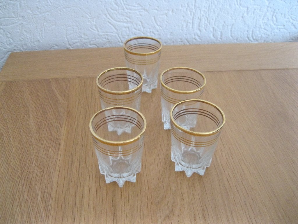 Vintage 5 borrelglaasjes, Antiek en Kunst, Ophalen of Verzenden