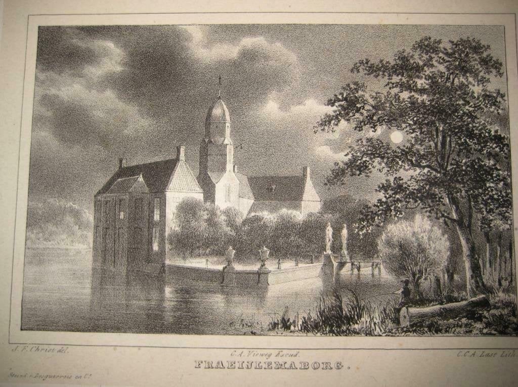 70 / Slochteren  Kasteel Fraeylemaborg  Litho 1846, Ophalen of Verzenden