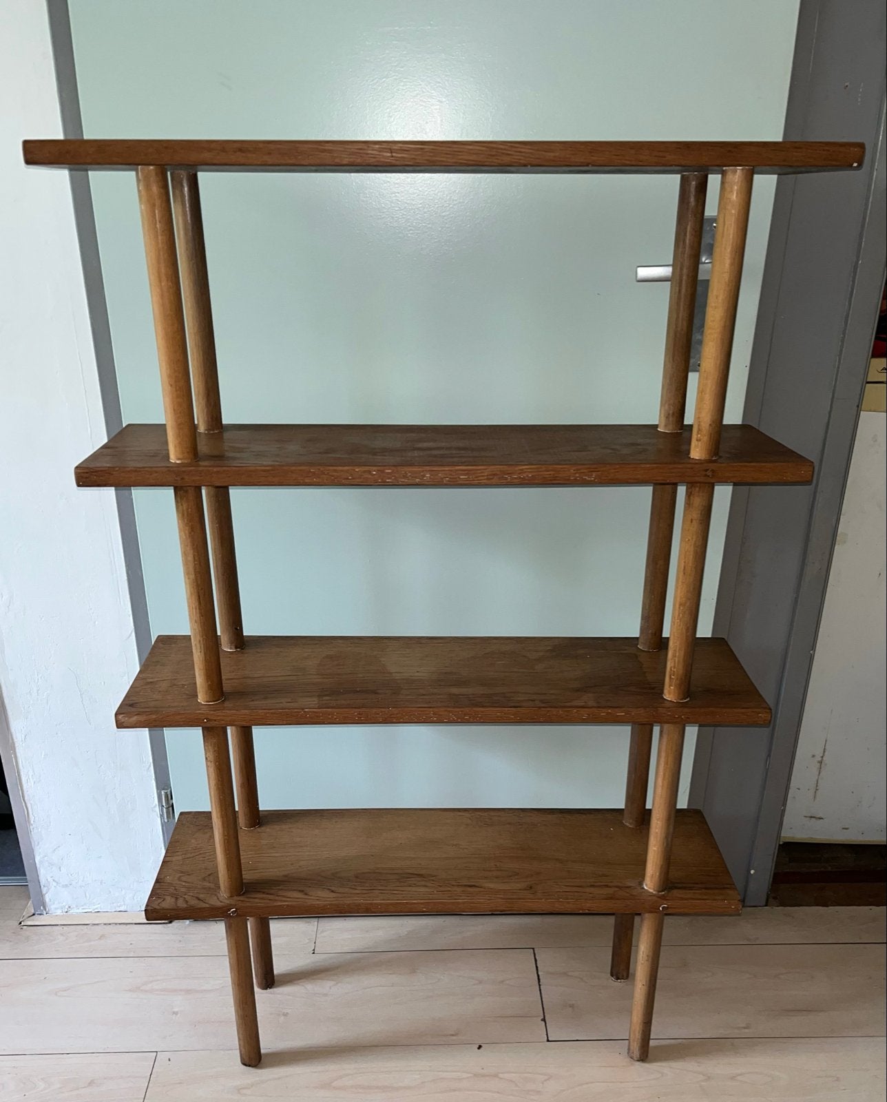 Vintage houten boekenplank / rek  stokkenkast  geen onzin, Ophalen, Gebruikt