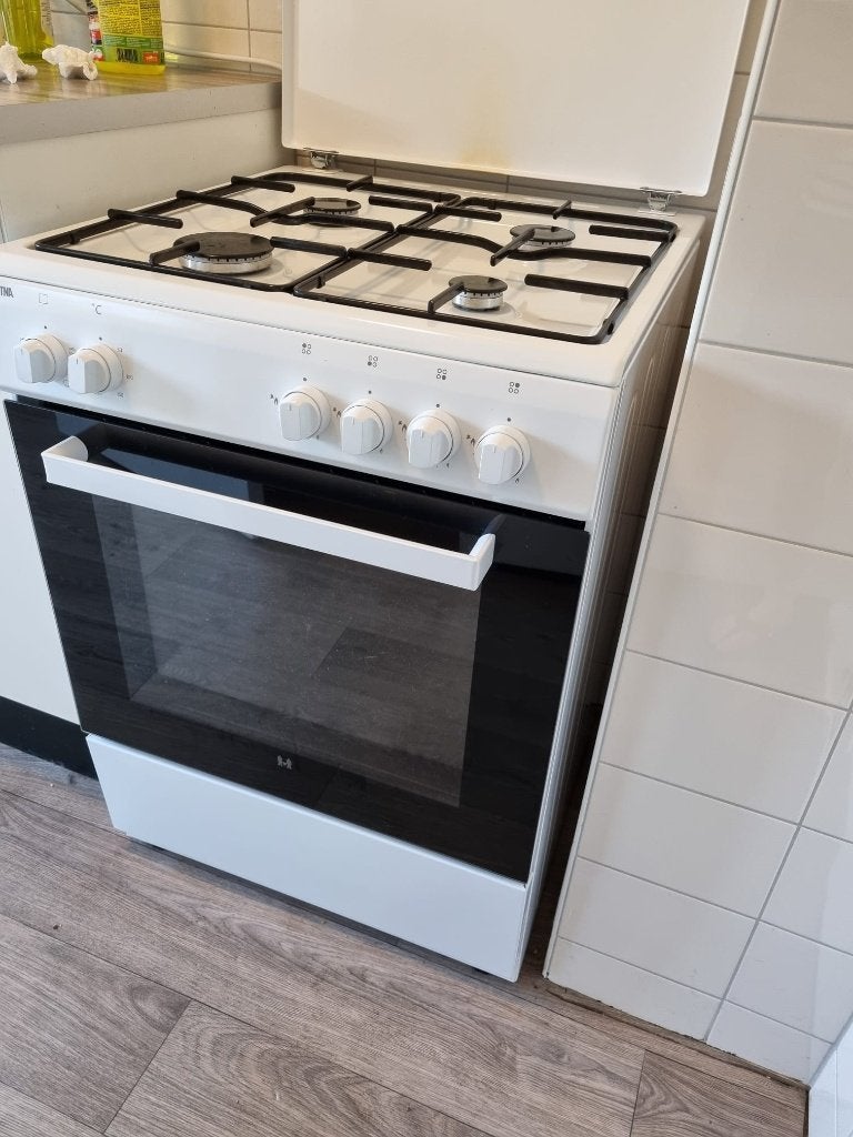 ETNA FGV160WIT gasfornuis + elektrische oven, Ophalen, Gebruikt, 60 cm of meer, 4 kookzones
