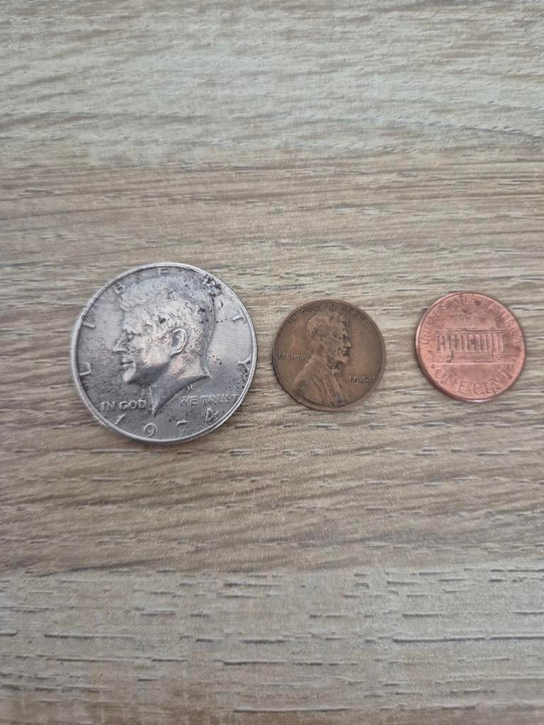 Amerikaanse munten: Kennedy Half Dollar, Lincoln Cent, Ophalen of Verzenden, Noord-Amerika, Setje, Zilver