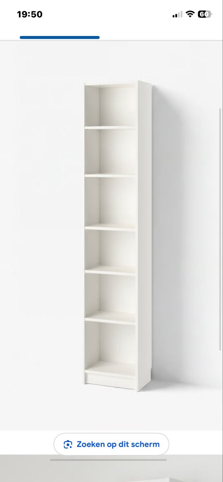 IKEA Billy Boekenkast - Wit, Slank en Veelzijdig, Ophalen, Met plank(en), Minder dan 50 cm, Gebruikt
