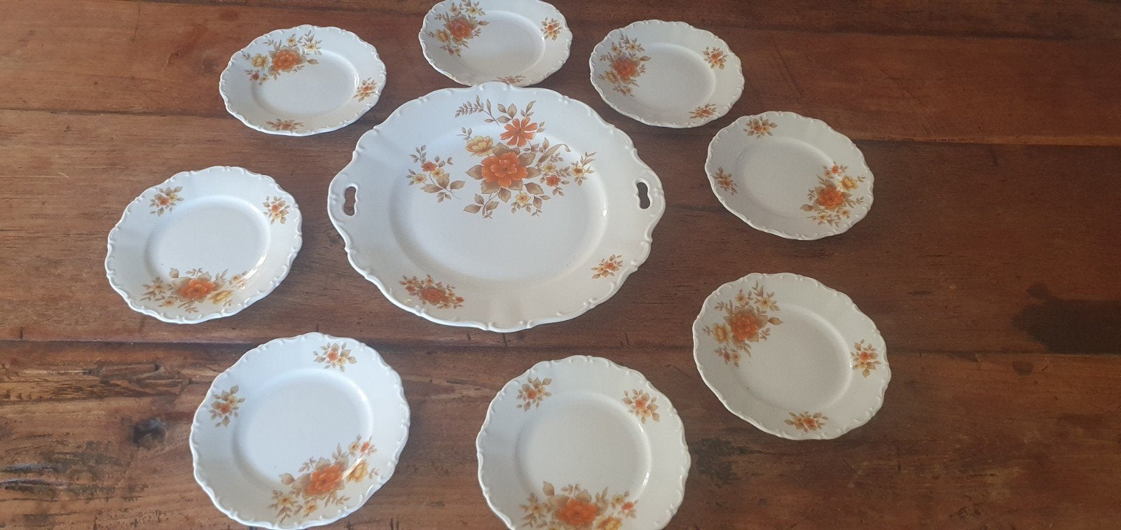 Vintage Seltmann weiden gebakset oranje bloemen, Ophalen of Verzenden