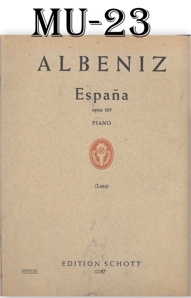 MU-23 Bladmuziek Albenz Espana Opus 165 ( Piano ), Gebruikt, Klassiek, Ophalen of Verzenden, Artiest of Componist