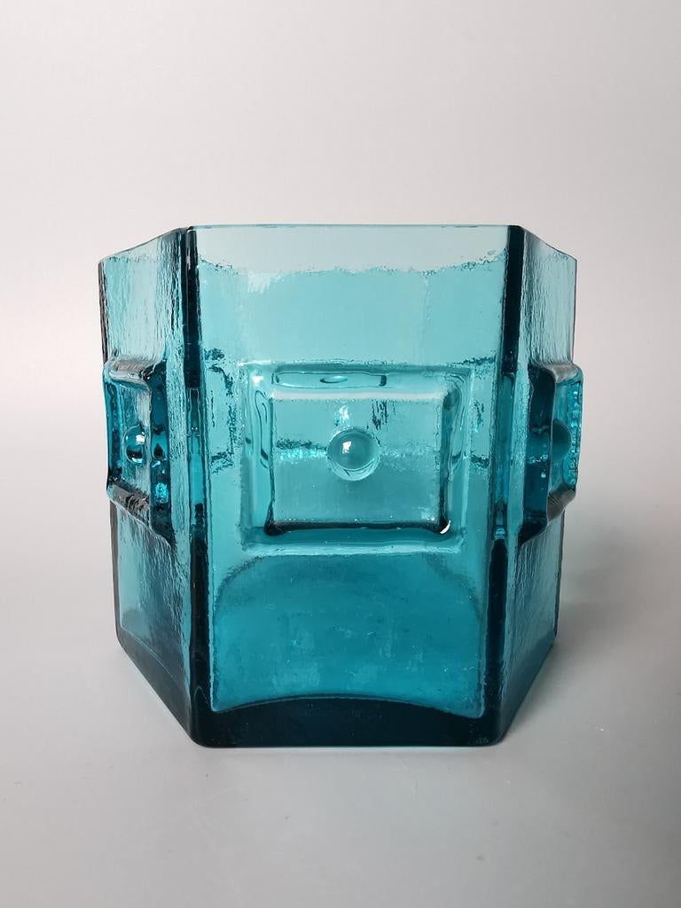 Dartington glas retro vintage design ijsvogel hexagonale vaa, Antiek en Kunst, Verzenden