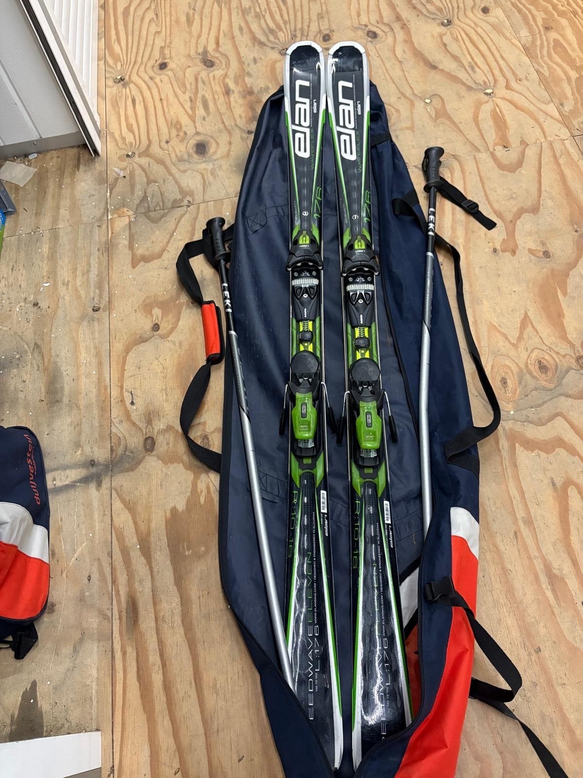 Elan Ski's 176 cm met Leki stokken en Duijvestein tas, Sport en Fitness, Skiën en Langlaufen, 160 tot 180 cm, Gebruikt, Skiën